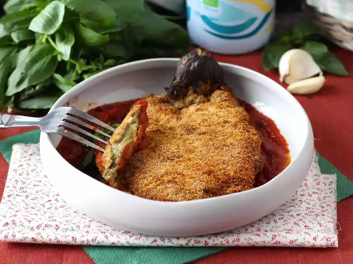 Lilek obalený v těstíčku po milánsku, ale vegetariánský - Vaření ve fritéze na vzduchu