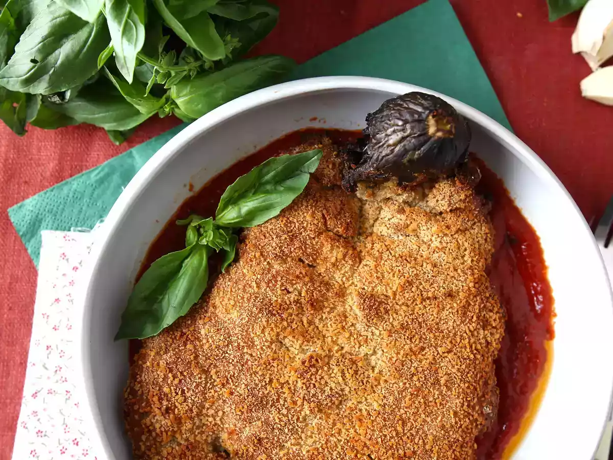 Lilek obalený v těstíčku po milánsku, ale vegetariánský - Vaření ve fritéze na vzduchu - foto 4