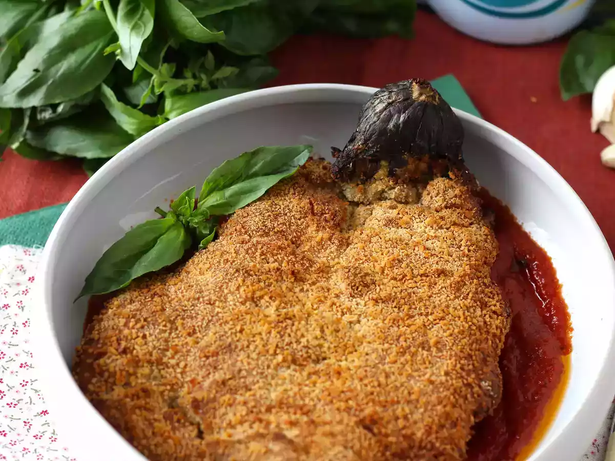 Lilek obalený v těstíčku po milánsku, ale vegetariánský - Vaření ve fritéze na vzduchu - foto 6
