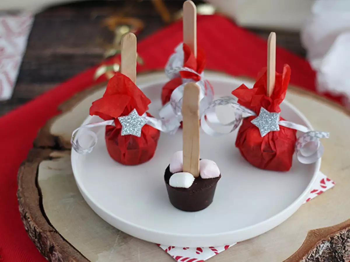 Lízátka do horké čokolády: hořká čokoláda a marshmallow - foto 5