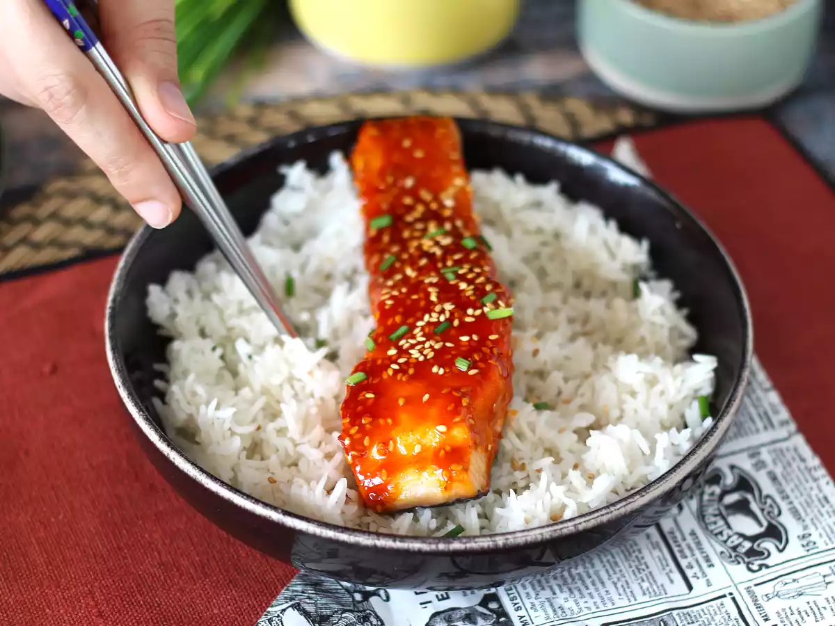 Losos na korejský způsob s omáčkou gochujang připravený za 8 minut - foto 6