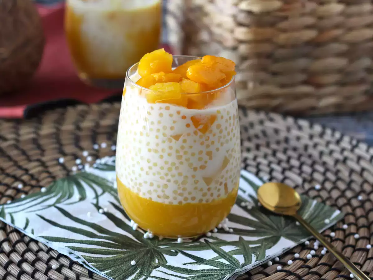 Mango sago, asijský dezert s tapiokou a mangem, který si vás získá svou jednoduchostí.