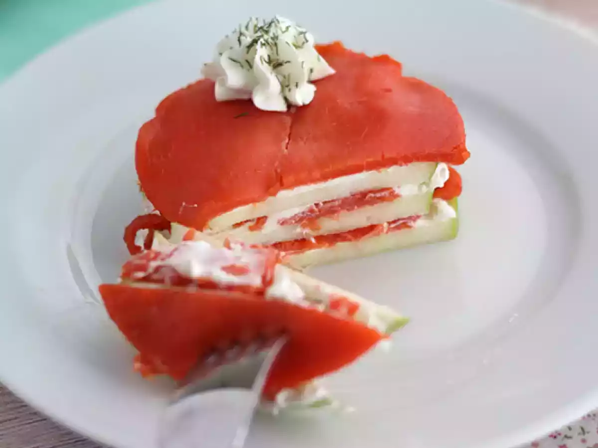Mille feuille lososa se zeleným jablkem - foto 2