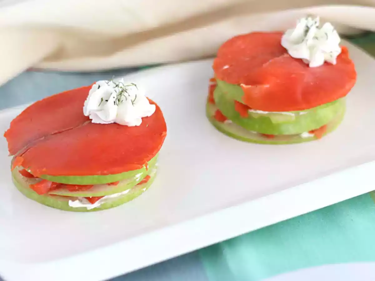 Mille feuille lososa se zeleným jablkem - foto 3