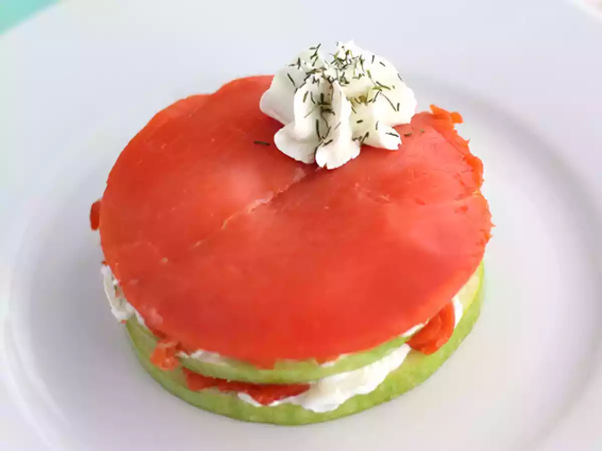 Mille feuille lososa se zeleným jablkem - foto 4