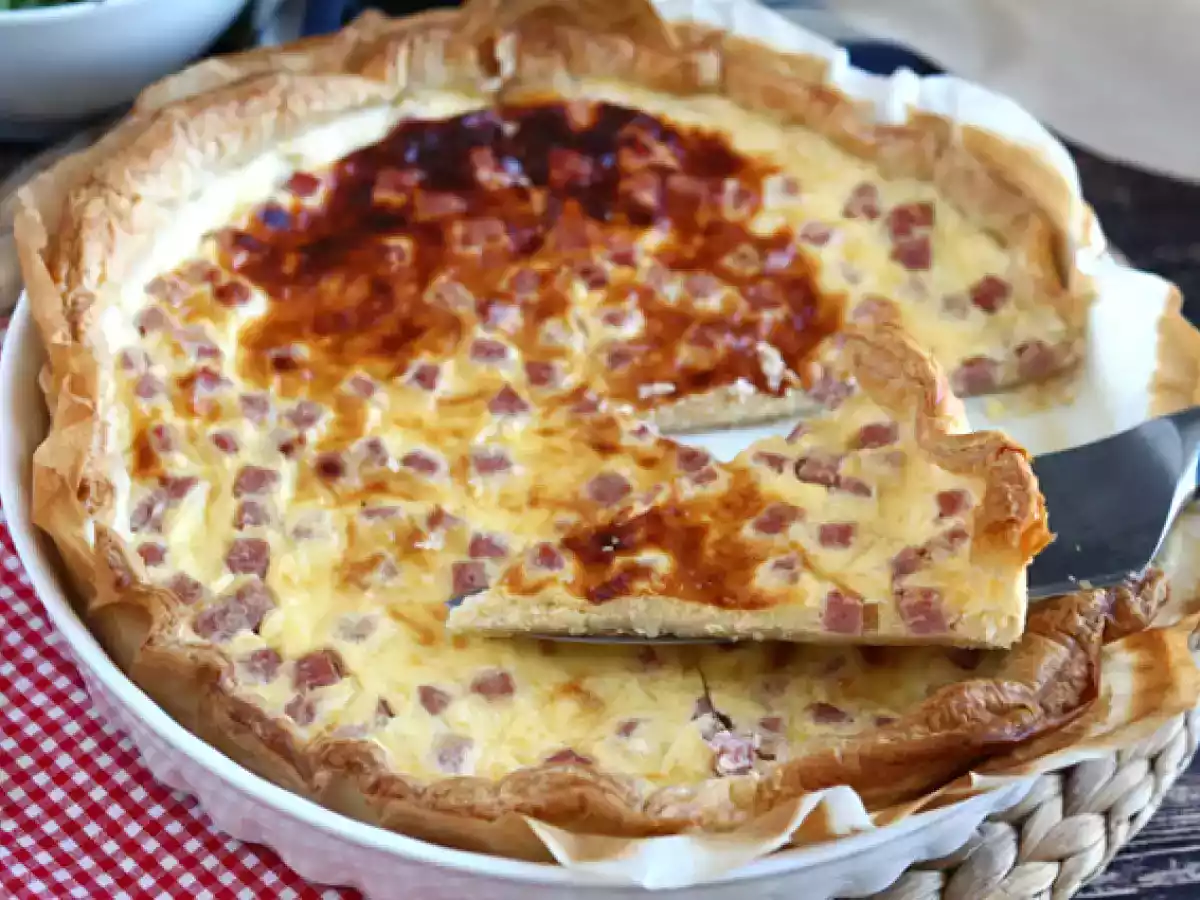 Nízkotučný quiche se šunkou, sýrem a jogurtem! - foto 3