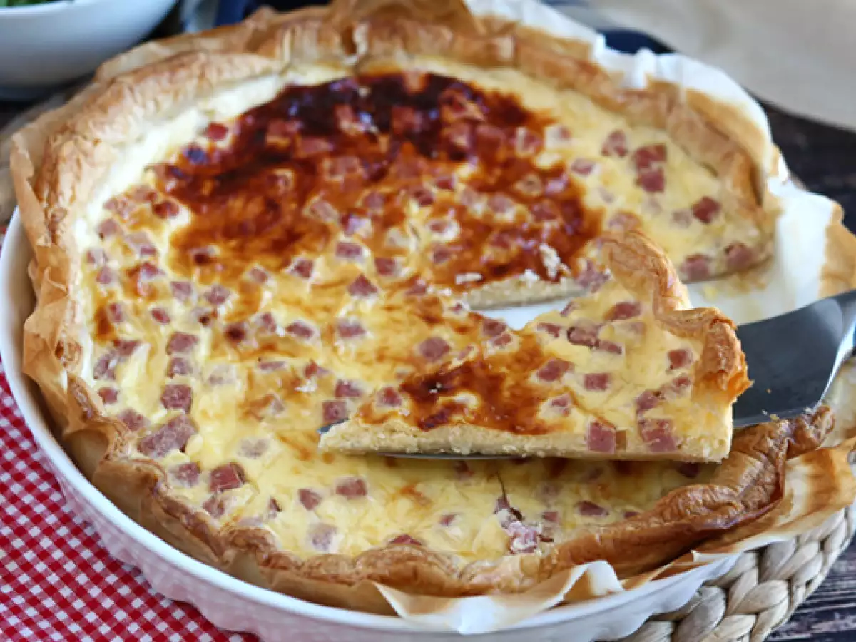 Odlehčený quiche se šunkou, sýrem a jogurtem! - foto 3