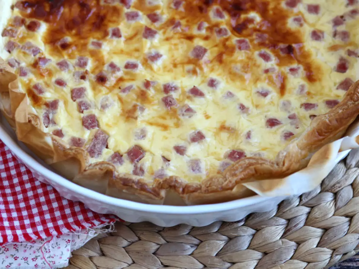 Odlehčený quiche se šunkou, sýrem a jogurtem! - foto 4
