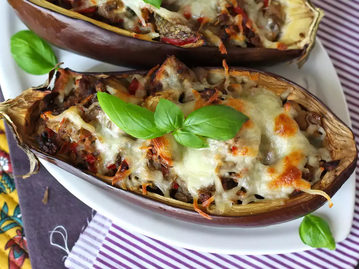 Plněné lilky s mozzarellou au gratin