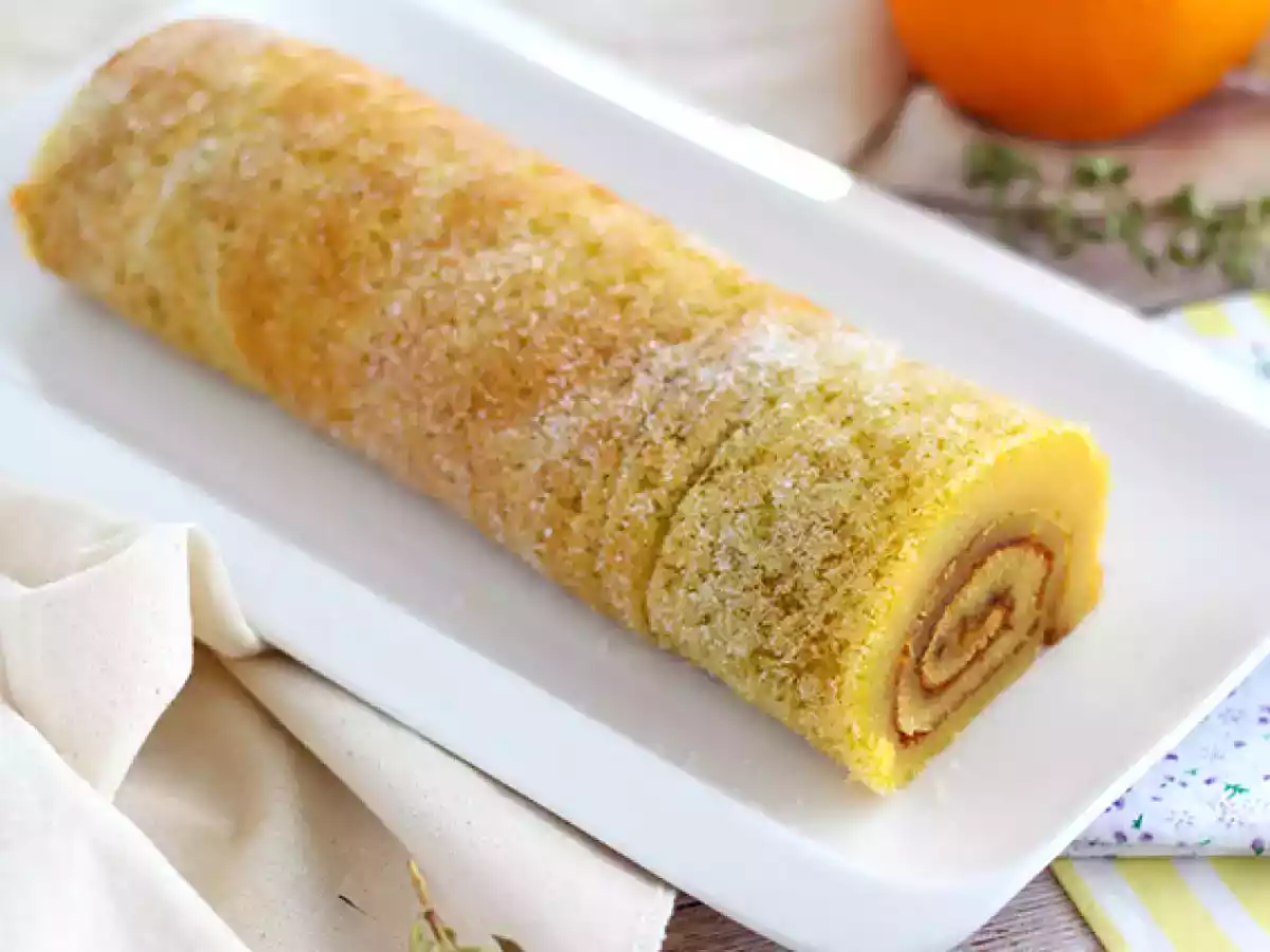 Portugalský pomerančový rolovaný koláč - Torta de laranja - foto 2