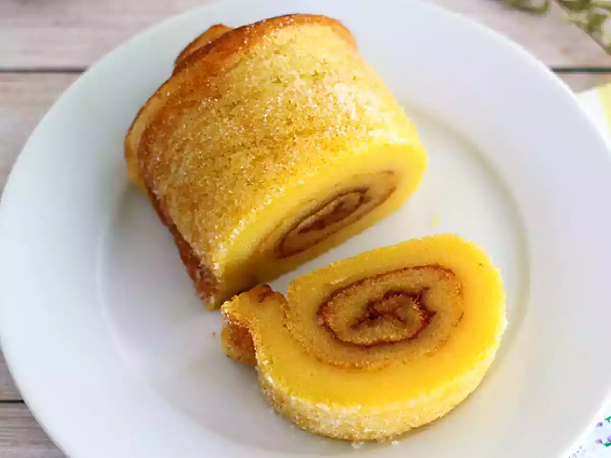 Portugalský pomerančový rolovaný koláč - Torta de laranja - foto 3