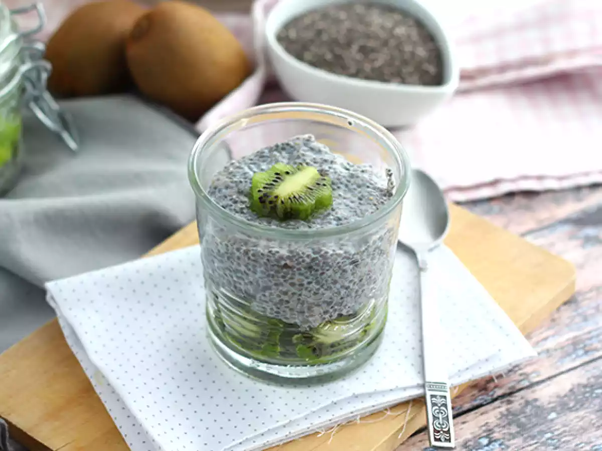 Pudink z chia semínek s kiwi