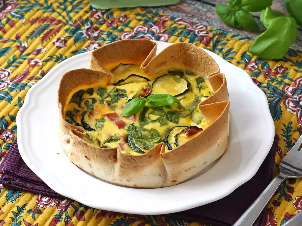 Quiche bez pečiva s tortillou? Je to možné! Lehký recept, který je ideální na léto! - foto 2