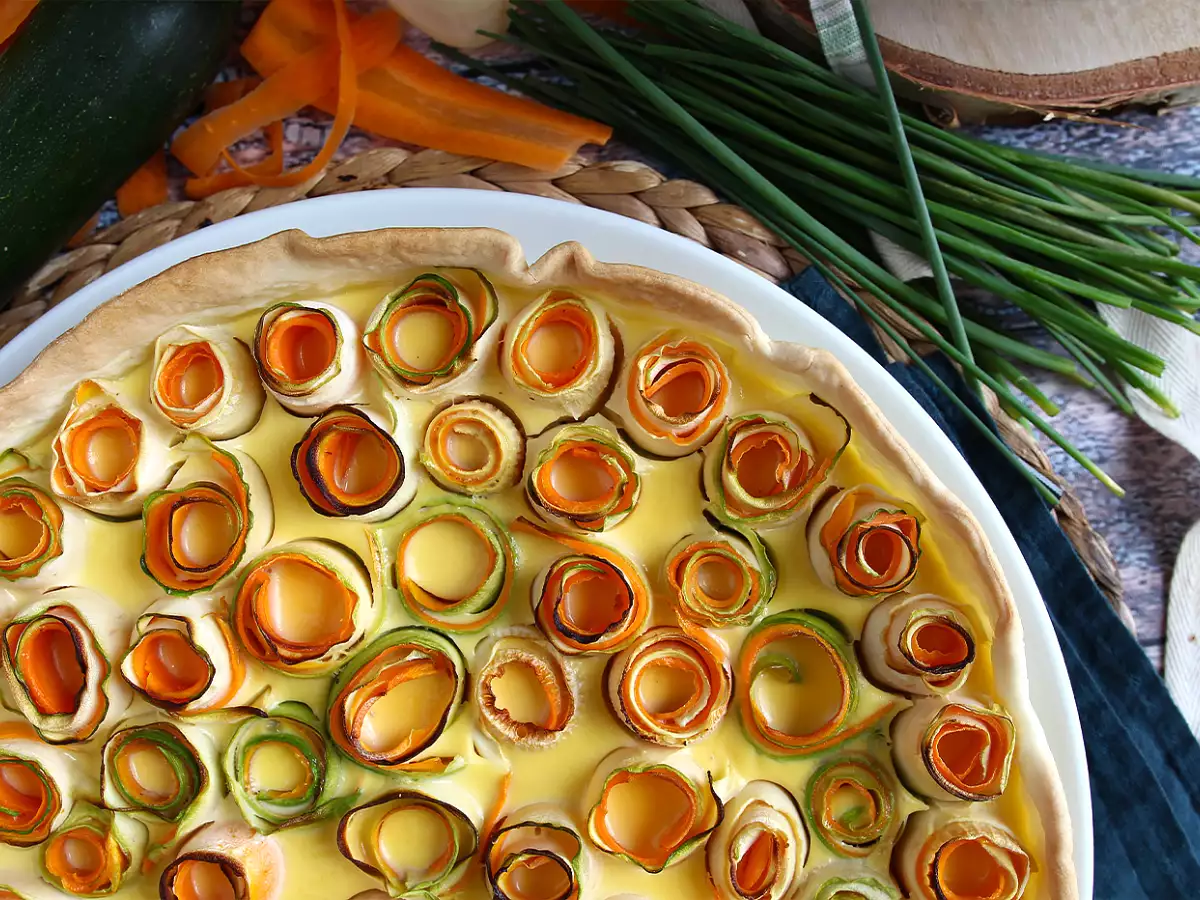 Quiche s růžemi z cukety a mrkve - foto 5
