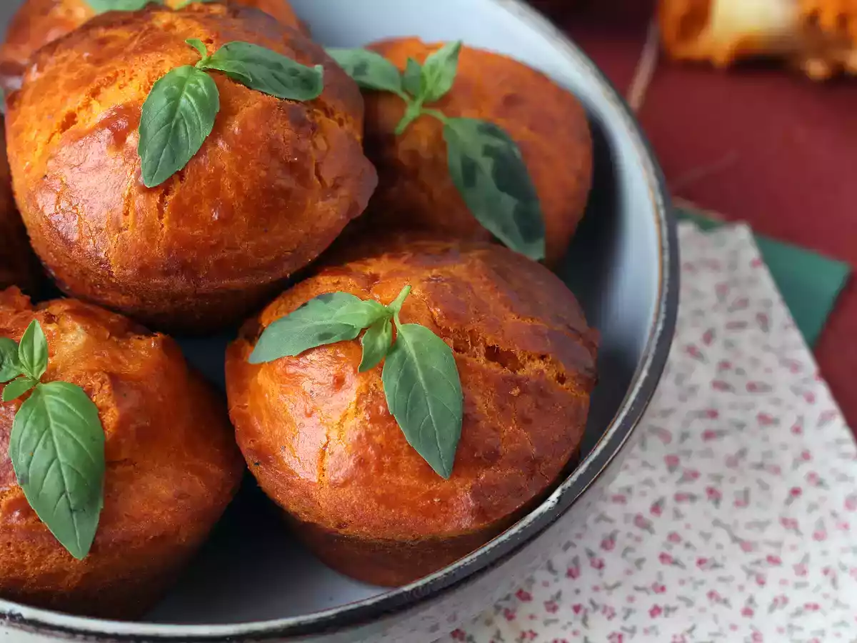 Rajčatové muffiny s tajícím srdcem z mozzarelly - foto 3