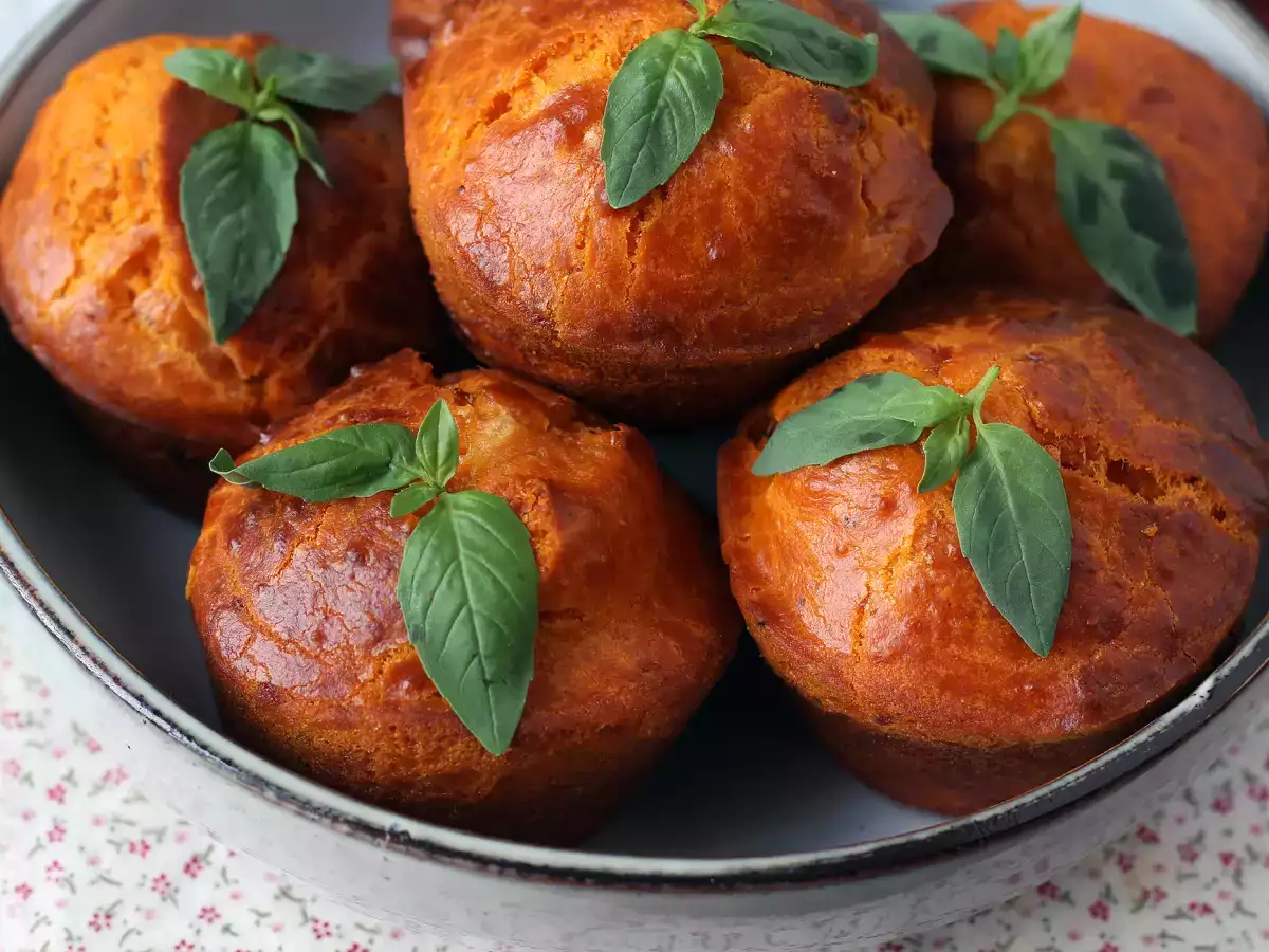 Rajčatové muffiny s tekutým mozzarellovým srdcem - foto 8
