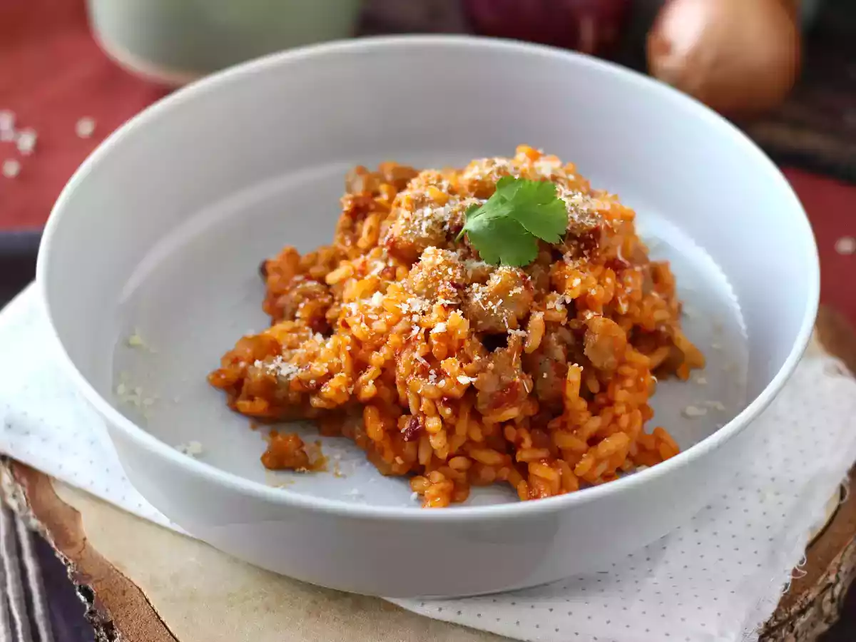 Risotto 'nduja a klobása, první chod s intenzivní chutí - foto 3