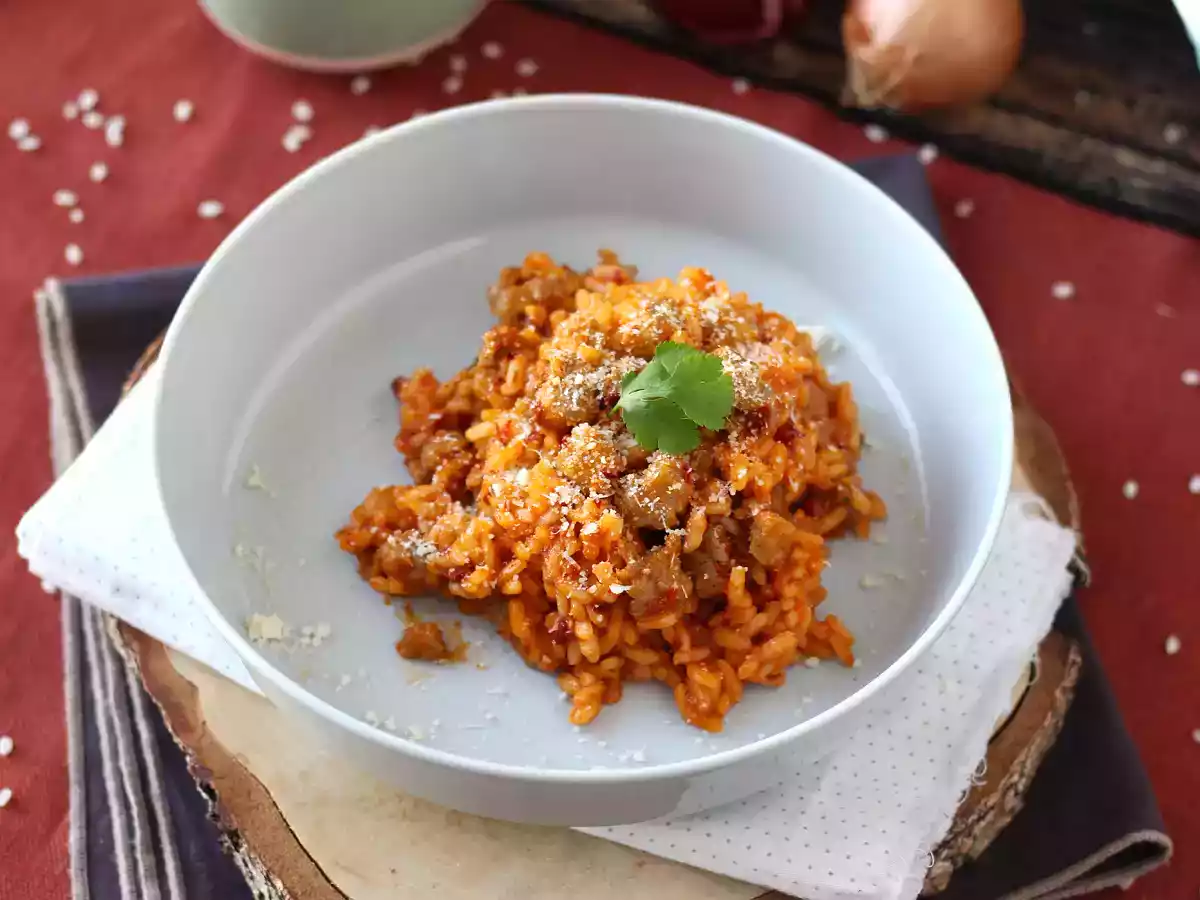 Risotto 'nduja a klobása, první chod s intenzivní chutí - foto 5