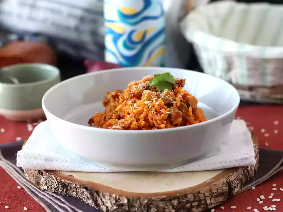 Risotto 'nduja a klobása, první chod s intenzivní chutí - foto 6