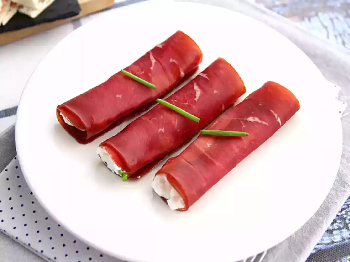 Roulés z Bündnerfleisch s Chavrouxem