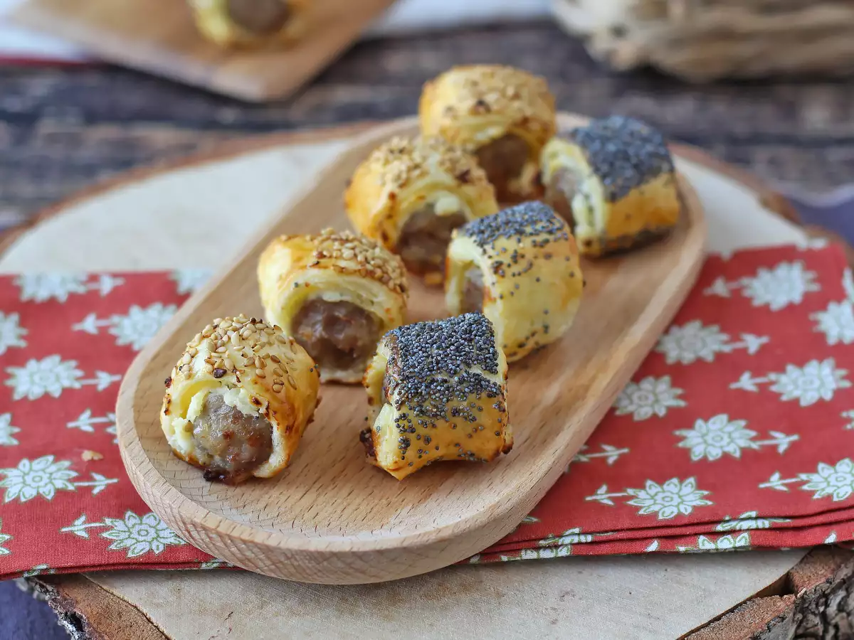 Rustici s klobásou a sýrem v horkovzdušné fritéze - foto 4