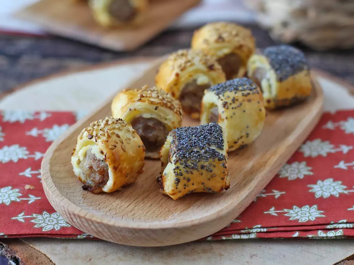 Rustici s klobásou a sýrem v horkovzdušné fritéze - foto 6