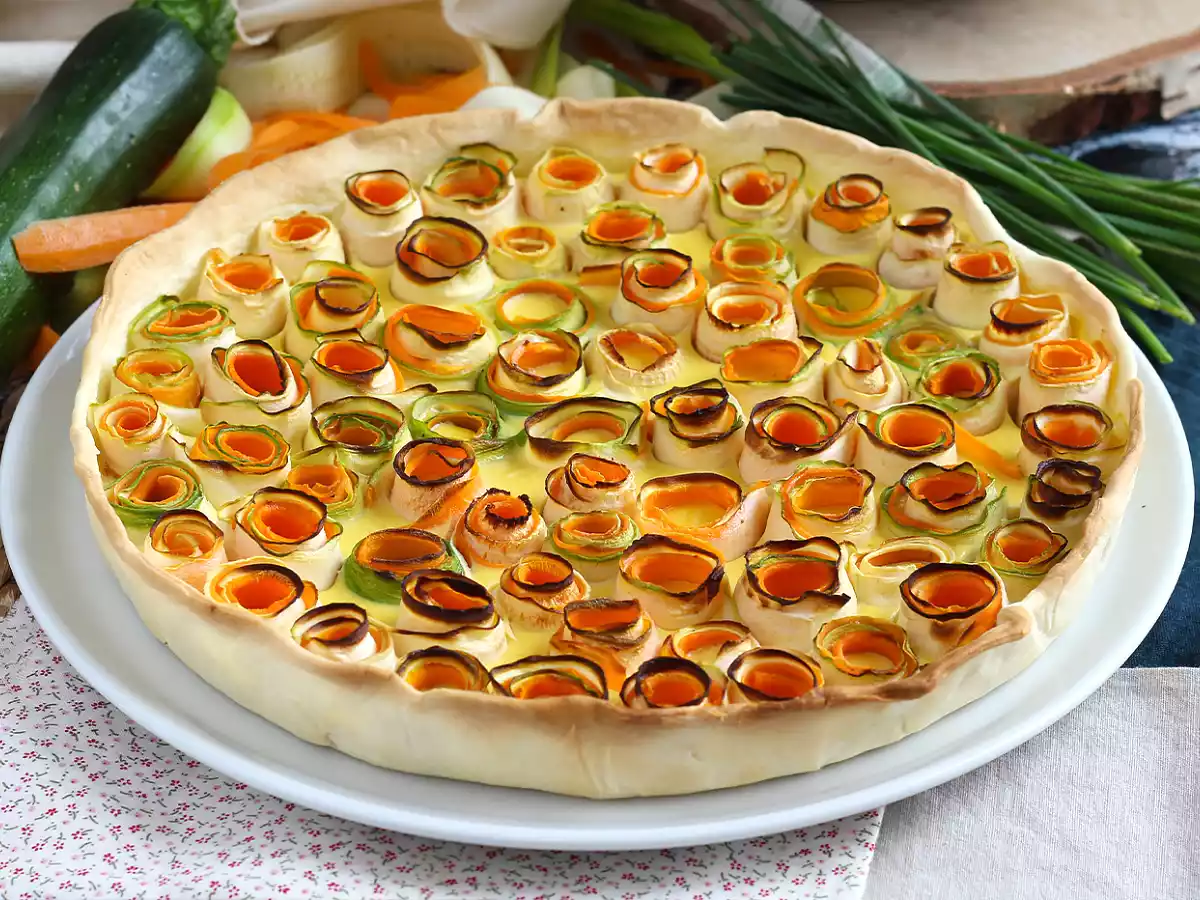 Růžová quiche z cukety a mrkve - foto 2
