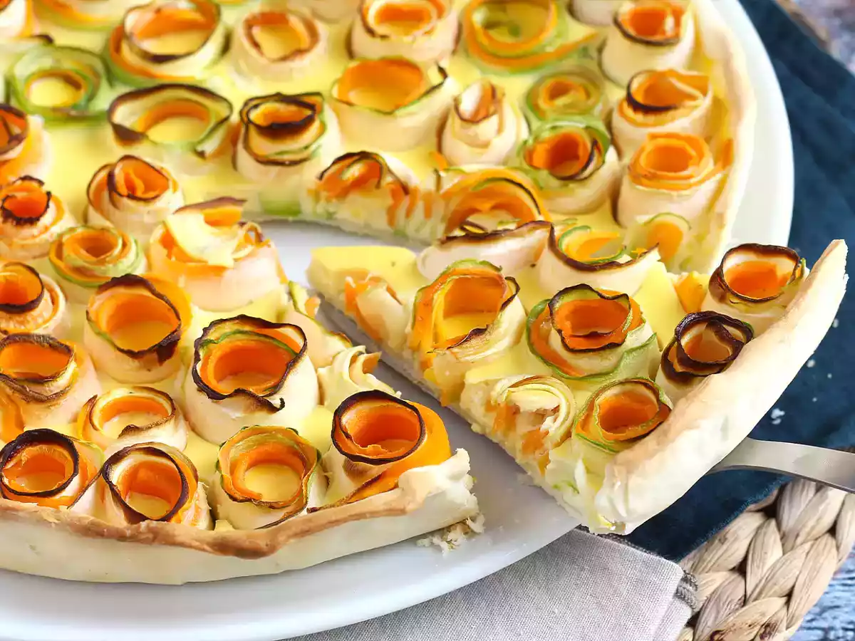 Růžová quiche z cukety a mrkve - foto 4