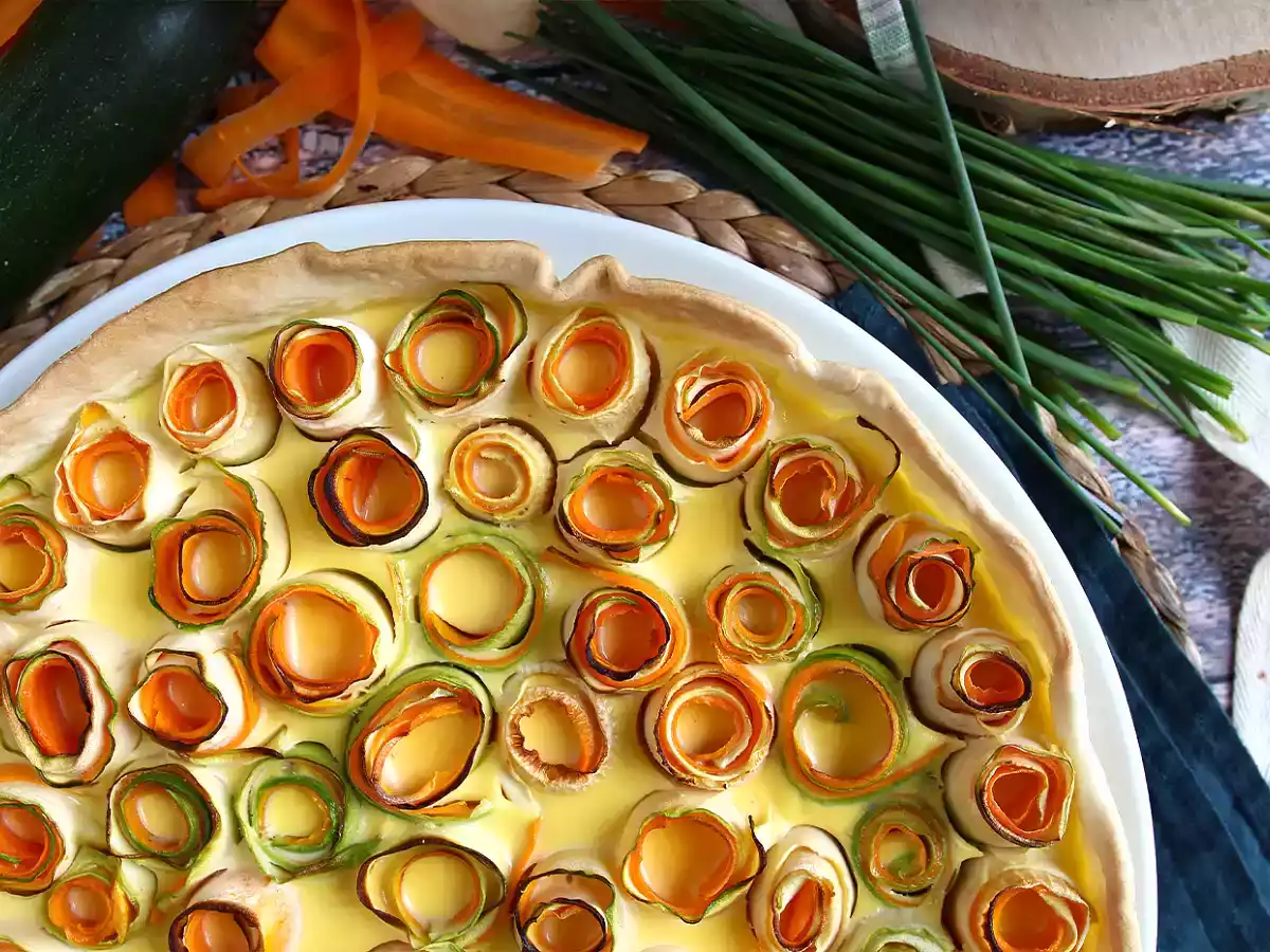 Růžová quiche z cukety a mrkve - foto 5