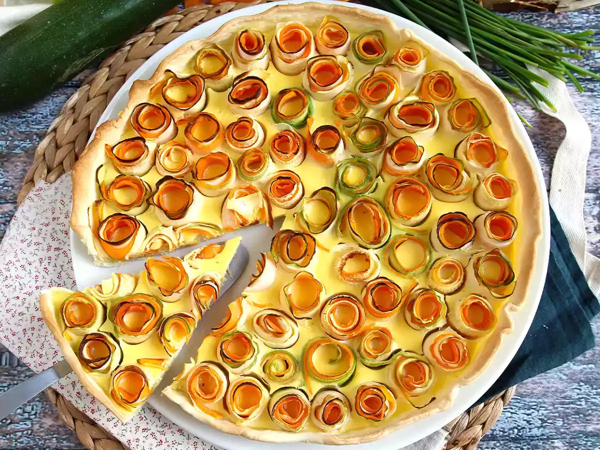 Růžová quiche z cukety a mrkve - foto 6