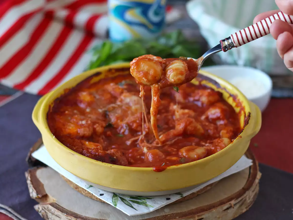 Rychlé a příjemné zapečené noky s rajčaty a mozzarellou – gnocchi alla sorrentina z trouby - foto 2