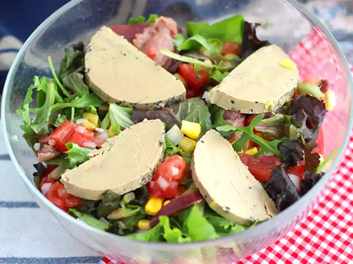 Salát Landaise s foie gras (salát Périgord) - foto 3