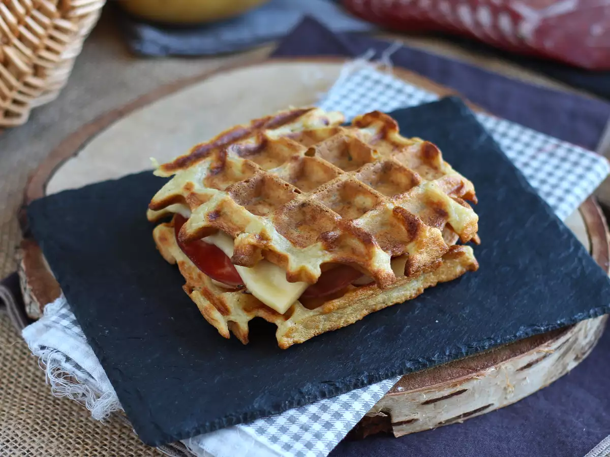 Sendvič z bramborových vaflí s raclette: to nejútulnější jídlo - foto 5