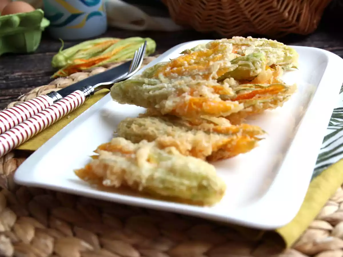 Smažené květy dýně, recept na těsto s perlivou vodou - foto 2