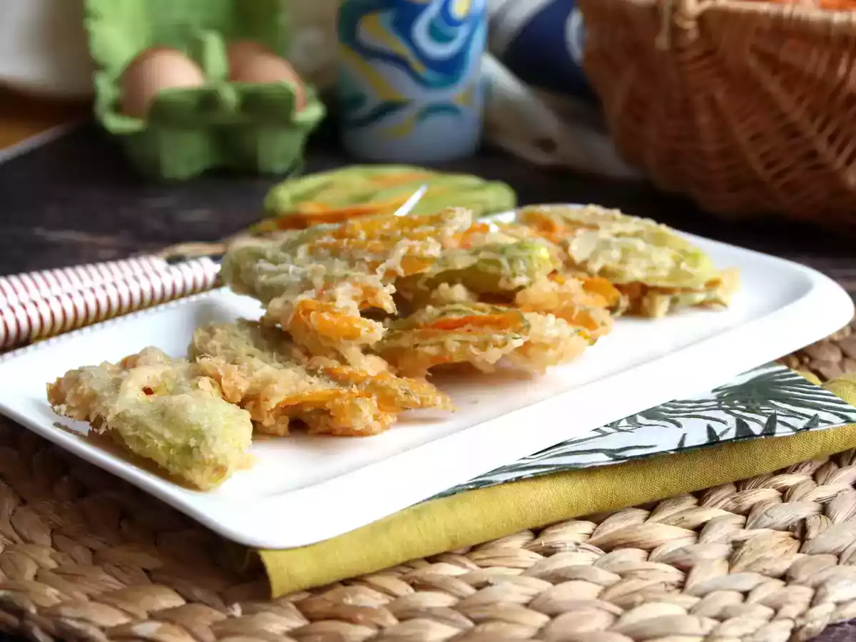 Smažené květy dýně, recept na těsto s perlivou vodou - foto 7