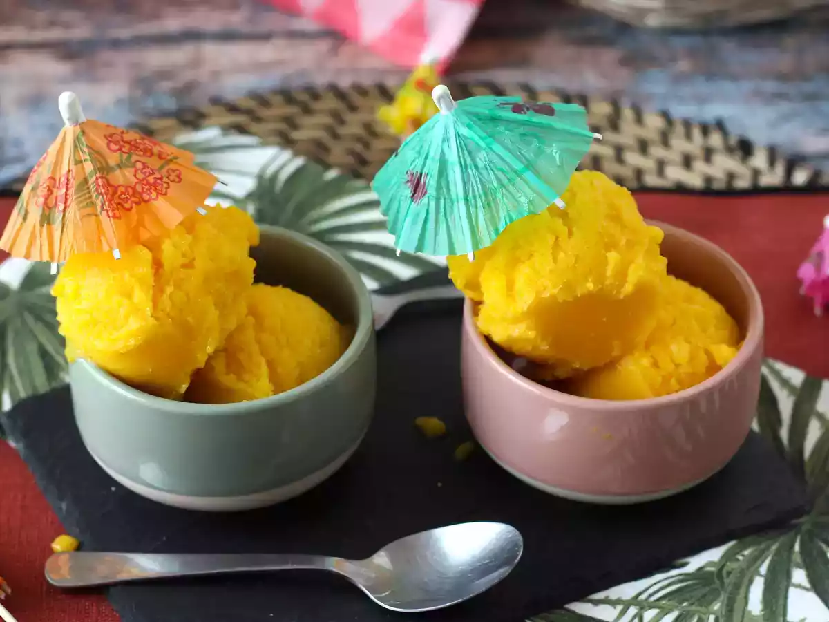 Sorbet z manga a limetky s pouhými 3 ingrediencemi, hotový za 5 minut! - foto 3
