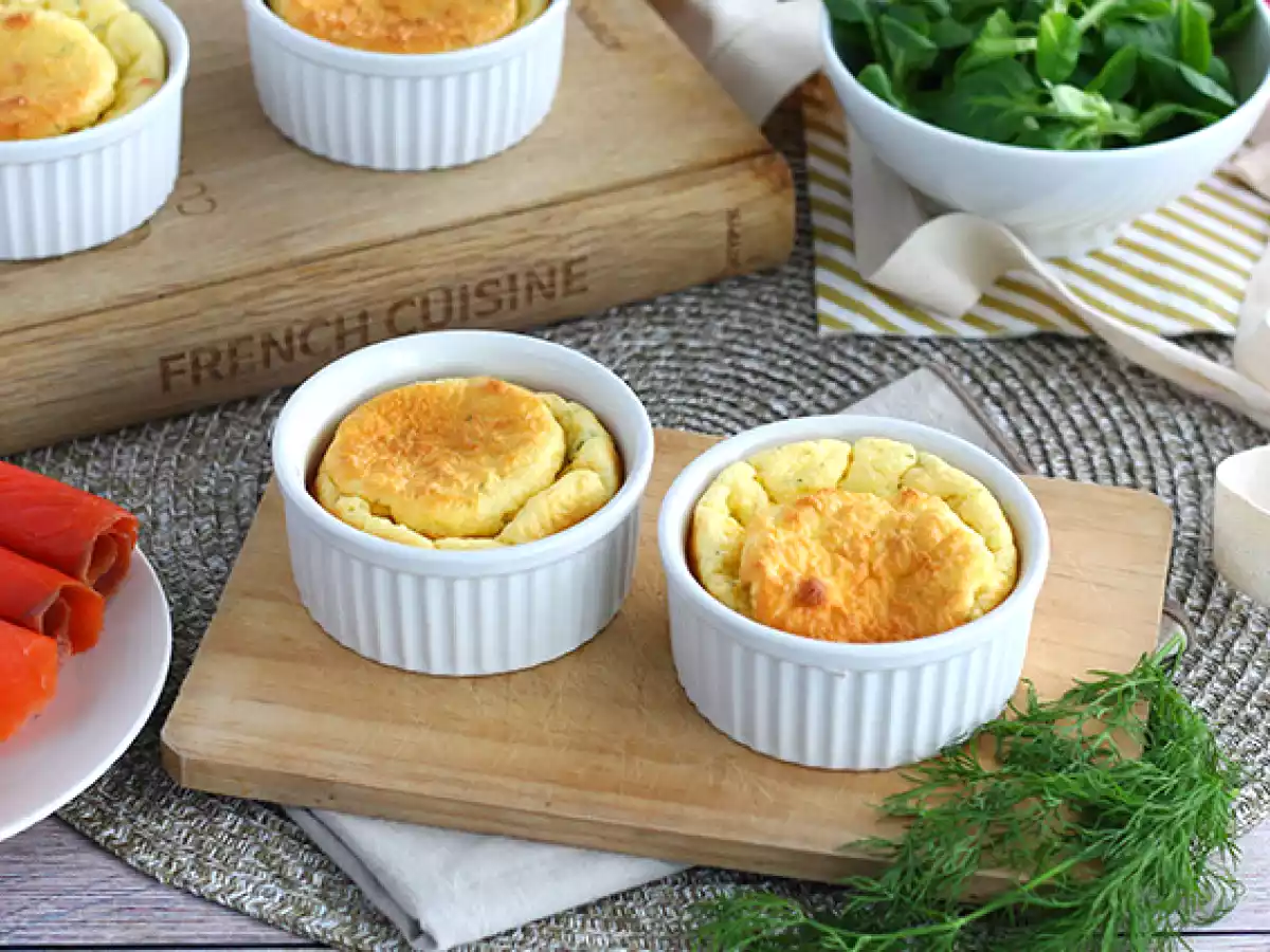 Soufflé z uzeného lososa a čerstvého sýra