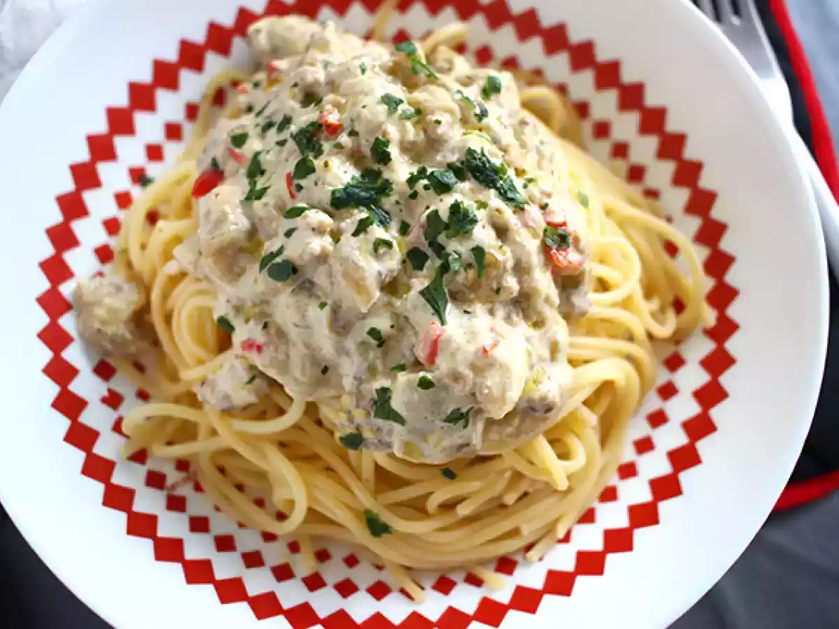 Špagety s carbonara z lilku