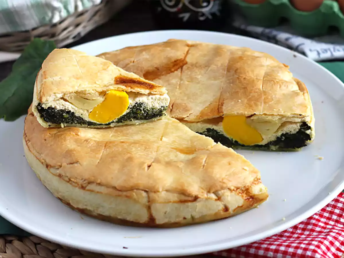 Špenátový koláč s ricottou a vejci - italská Torta Pasqualina