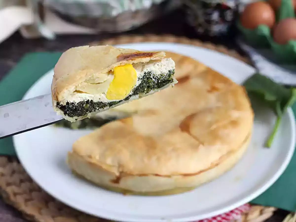 Špenátový koláč s ricottou a vejci - italská Torta Pasqualina - foto 3