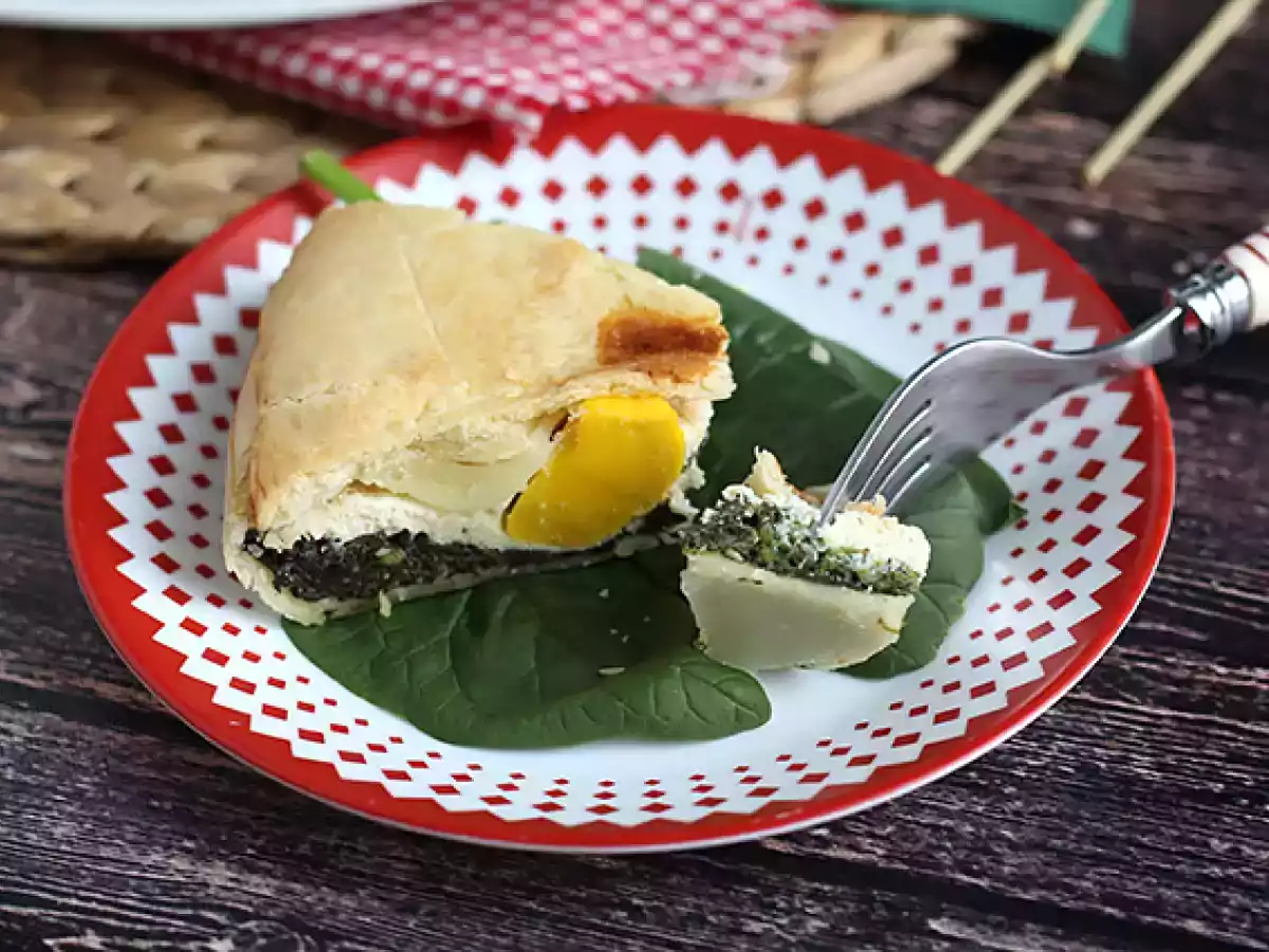 Špenátový koláč s ricottou a vejci - italská Torta Pasqualina - foto 4