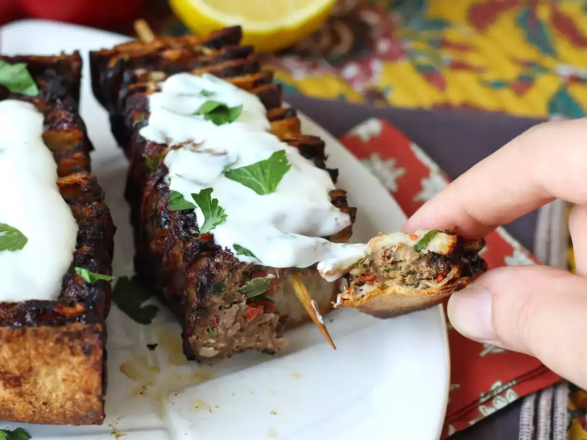Špízy lavash kebab z tortill v horkovzdušné fritéze - foto 3