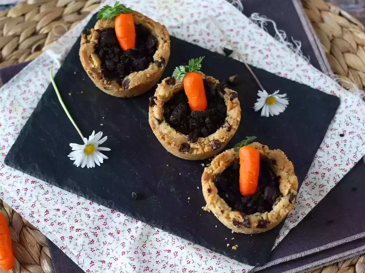 Sušenkové košíčky s čokoládovou ganache ve stylu mrkvového hrnce - foto 5