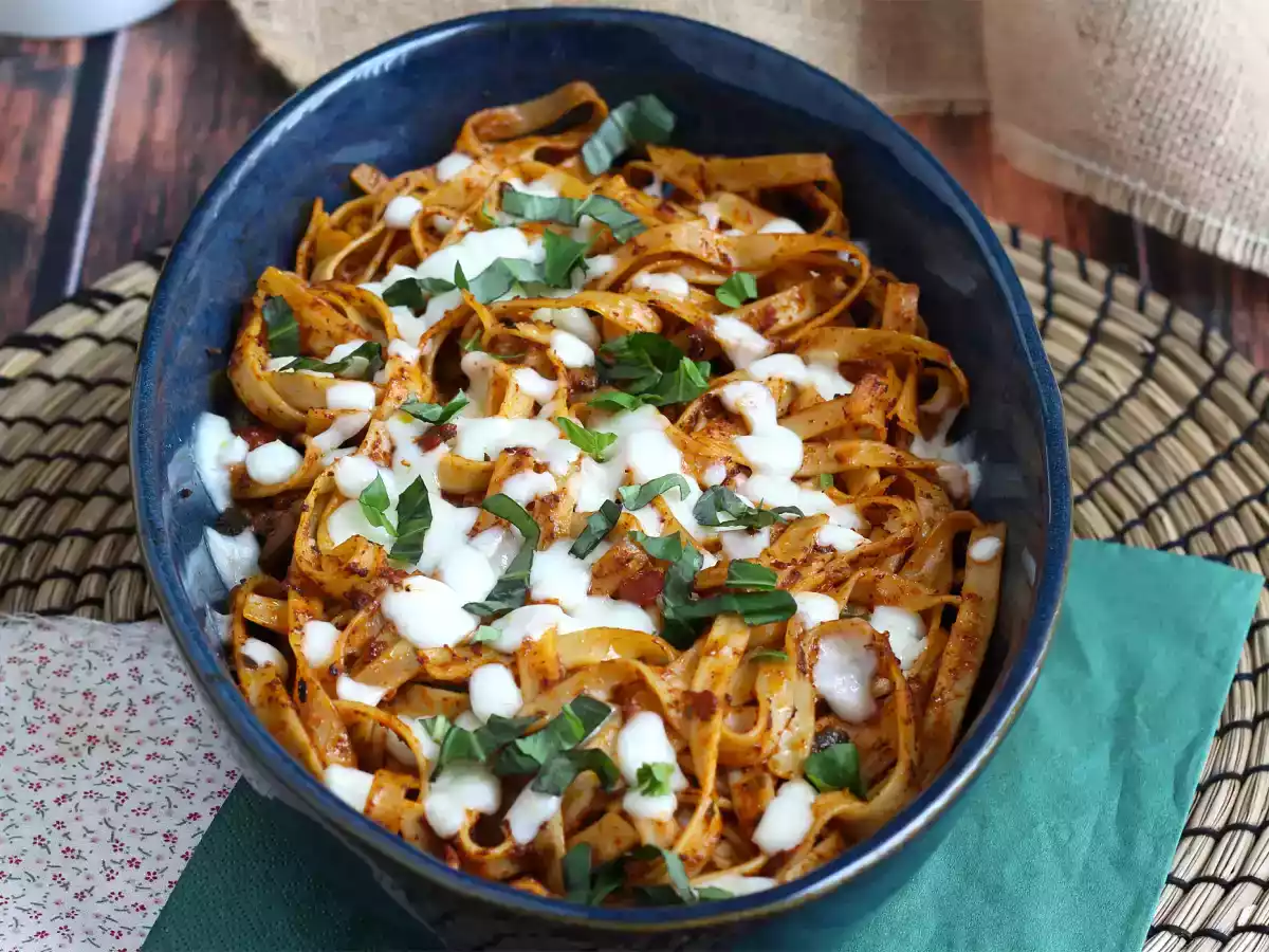 Tagliatelle al forno, recept proti plýtvání zbytky těstovin