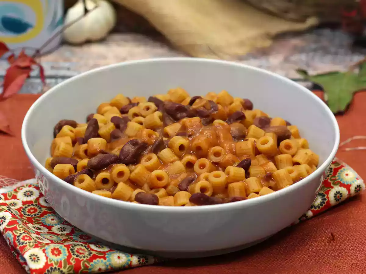 Těstoviny s fazolemi, rychlý a krémový recept