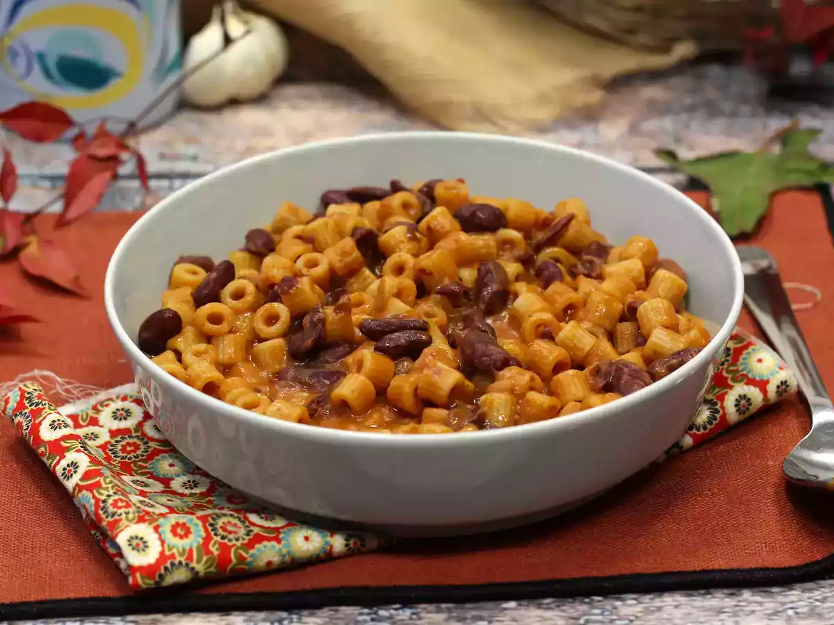 Těstoviny s fazolemi, rychlý a krémový recept - foto 4