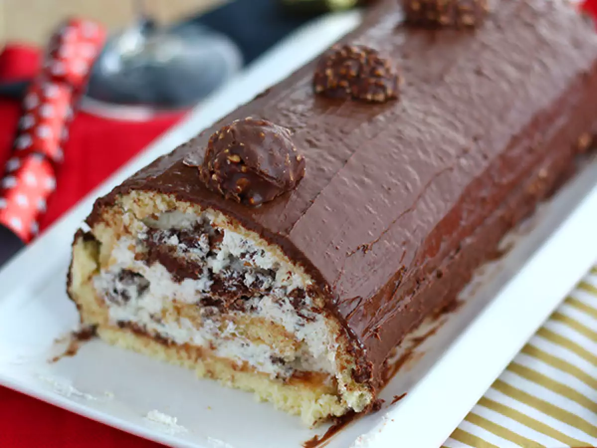 Vánoční poleno s pralinkami Ferrero Rocher - foto 3