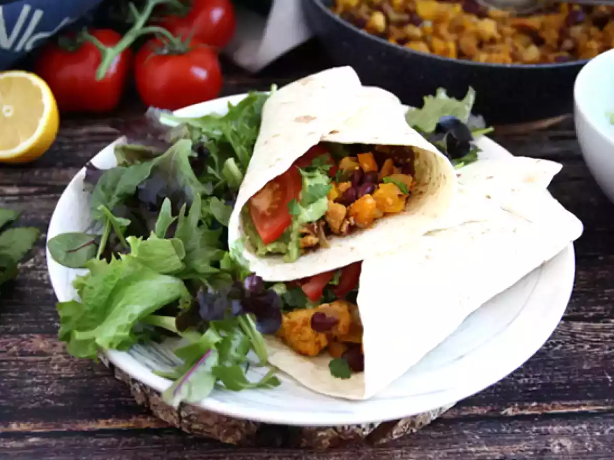 Vegetariánské fajitas s texturovaným sójovým proteinem