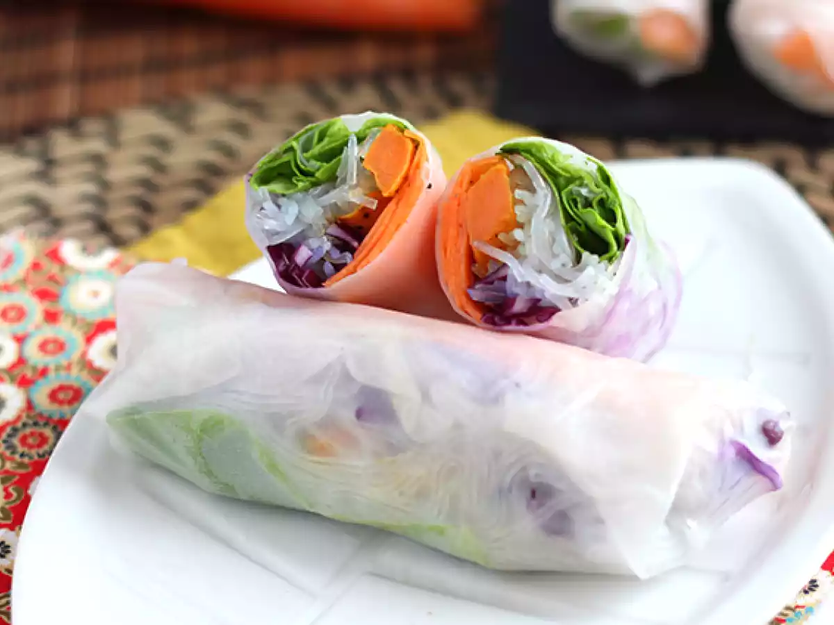 Vegetariánské jarní závitky - červené zelí a sladké brambory - foto 3