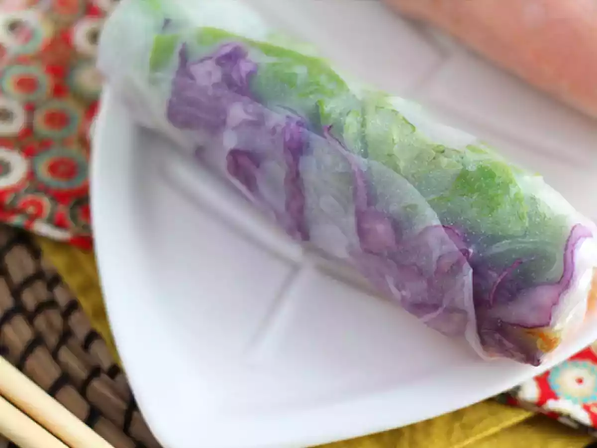 Vegetariánské jarní závitky - červené zelí a sladké brambory - foto 4